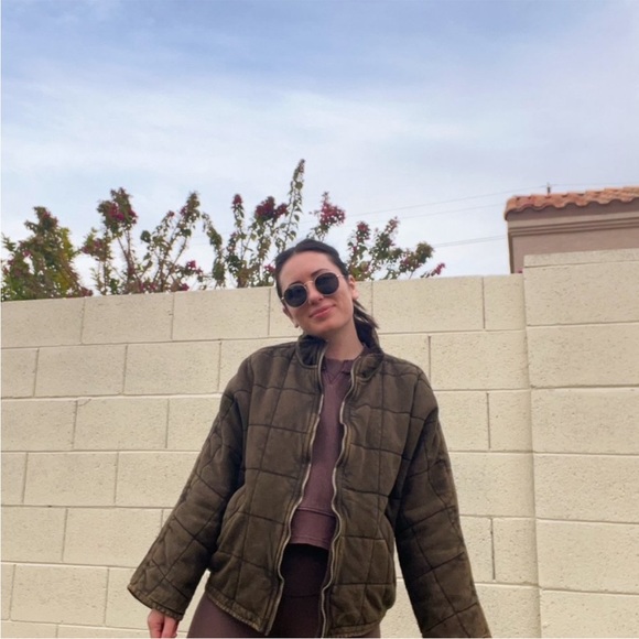 Free People Dolman Quilted Knit Jacket Dusted Military XS - Picture 5 of 5